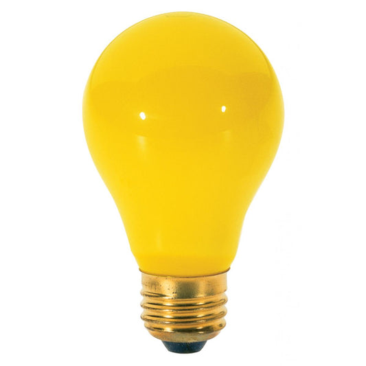 image of 60 Watt A19 Incandescent - Yellow - 2000 Average rated hours - Medium base - 130 Volt - 2/Pack