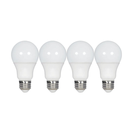 image of 9.5 Watt - A19 LED - Frosted - 2700K - Medium base - 220 deg. Beam Angle - 120 Volt - Non-Dimmable - 4-Pack