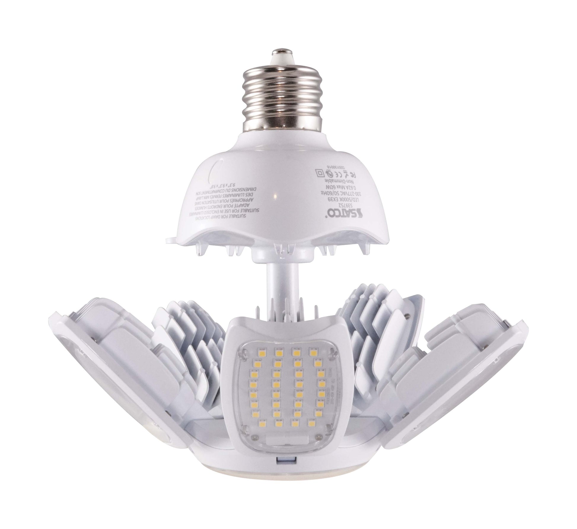 image of 75 Watt LED HID Replacement - 5000K - Mogul Extended base - Adjustable Beam Angle - Type B Ballast Bypass -100-277 Volt