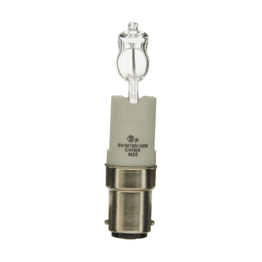 image of 100 Watt - Halogen - T4 Long - Clear - 2000 Average rated hours - 1600 Lumens - DC Bay base - 120 Volt