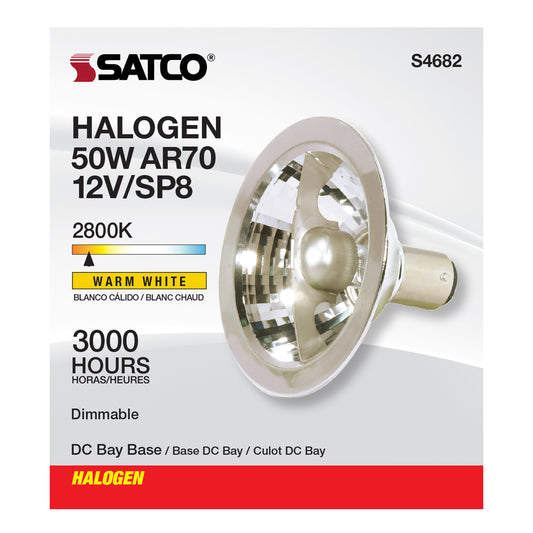 image of 50 Watt - Halogen - AR70 - 3000 Average rated hours - DC Bay base - 12 Volt