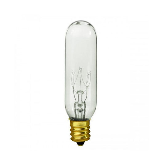 image of 15 Watt T6 Incandescent - Clear - 2000 Average rated hours - 90 Lumens - Candelabra base - 145 Volt - Carded
