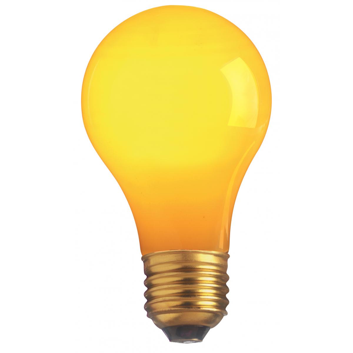 image of 40 Watt A19 Incandescent - Ceramic Yellow - 2000 Average rated hours - Medium base - 130 Volt