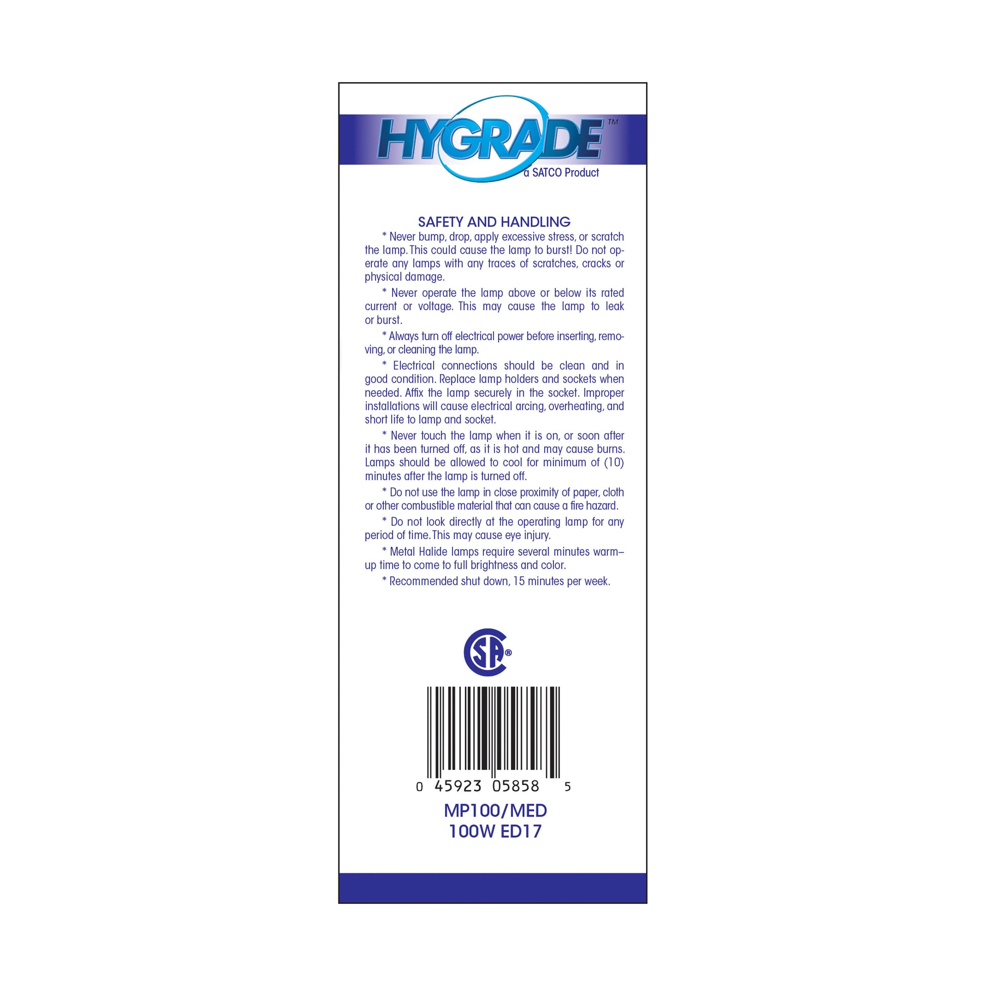 image of 100 Watt - Metal Halide HID - Medium base - ED17 - Clear - 65 CRI - 4000K