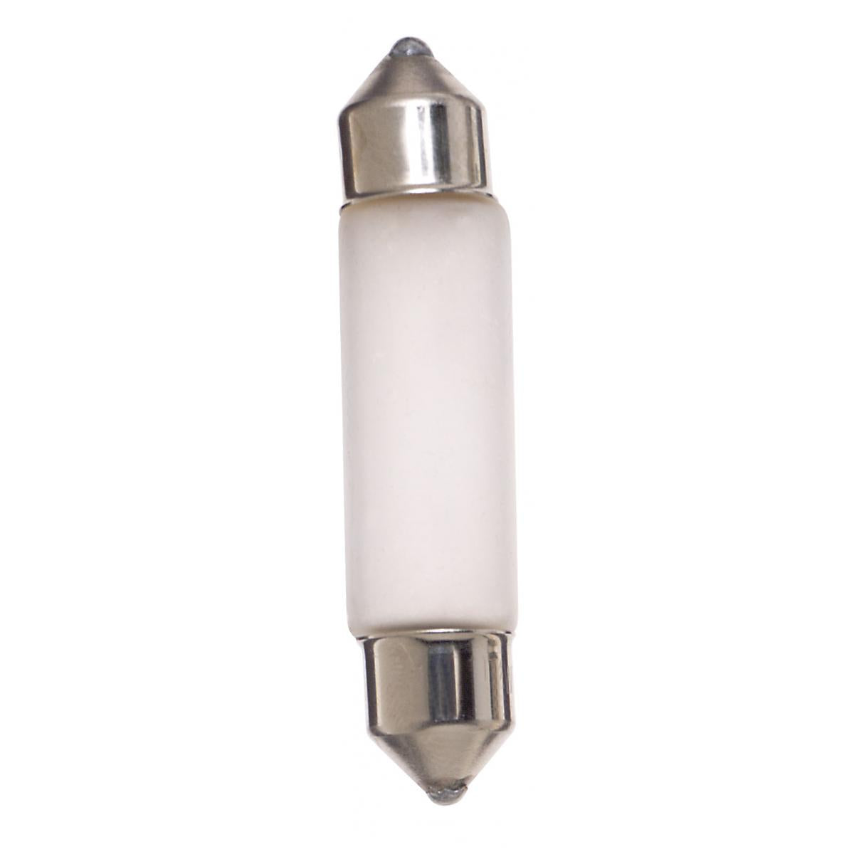 10 Watt miniature - T3 1/4 - Frost - 20000 Average rated hours - 120 Lumens - Festoon base - 12 Volt