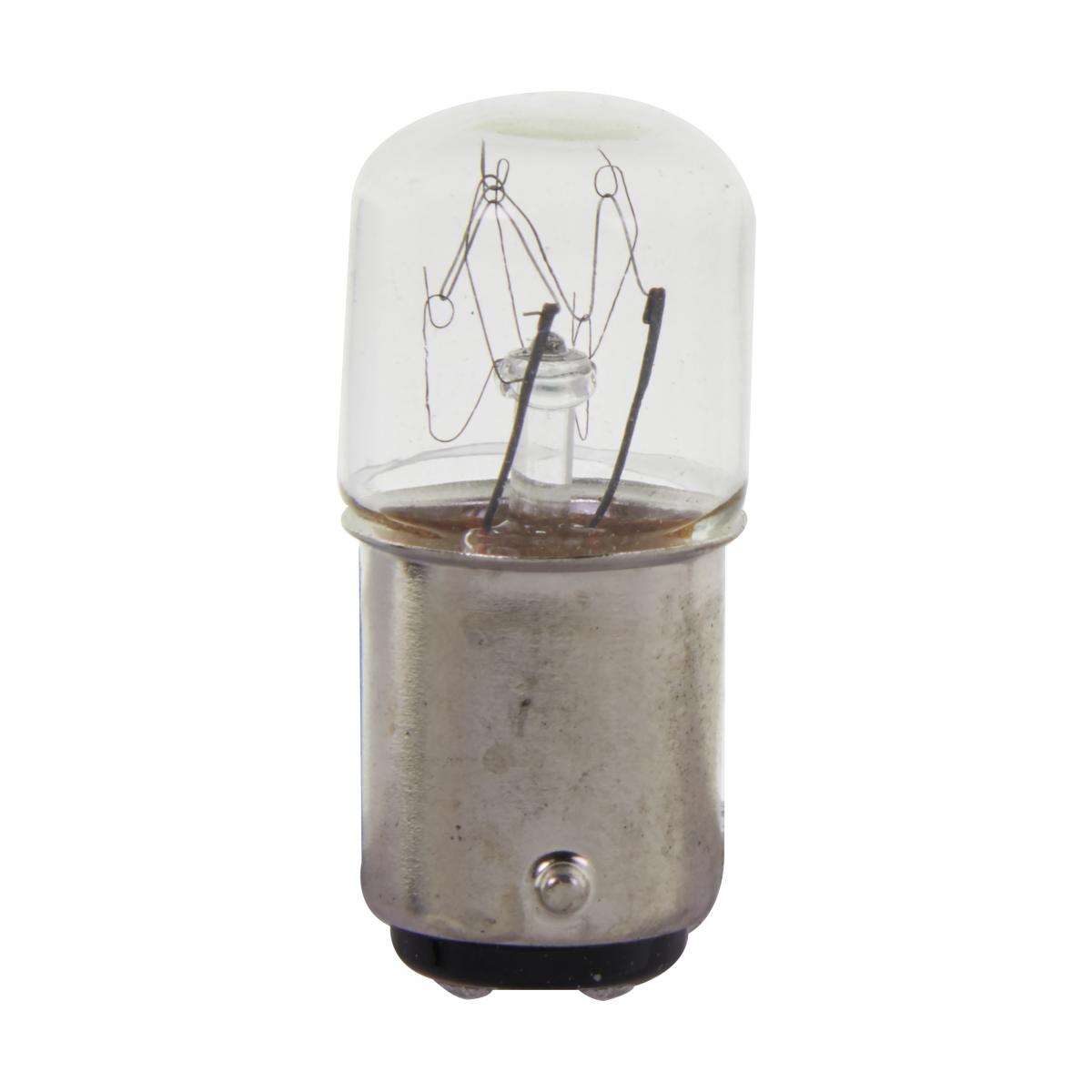 image of 6 Watt/10 Watt miniature - T6 - Clear - Double Contact Bayonet base - 110 Volt/140 Volt