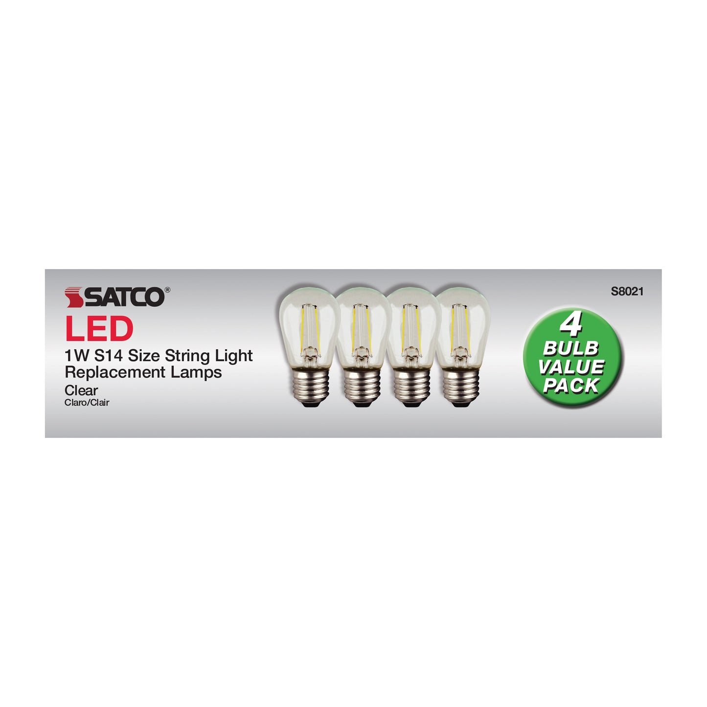 image of S14 LED String Light Replacement Bulb - 2700K - 120 Volt - Replacement 4-pack