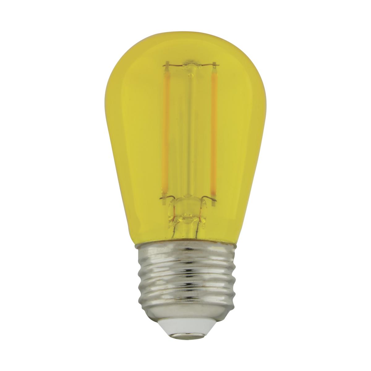 1 Watt - S14 LED Filament - Transparent Glass Bulb - E26 Base - 120 Volt - Non-Dimmable - Pack of 4