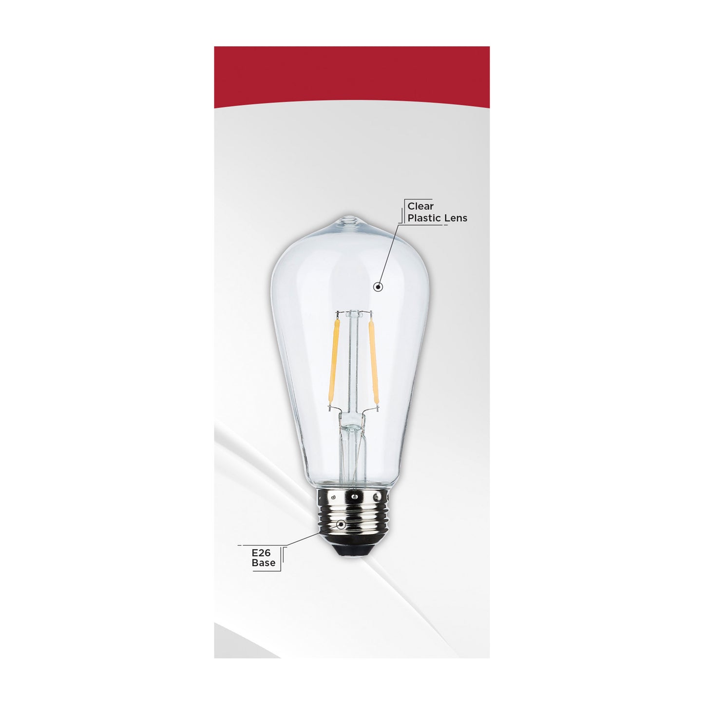 image of Replacement LED String Light Lamp - 2 Watts - ST19 - 2200K - Clear - 120 Volt - Medium Base - 2-Pack