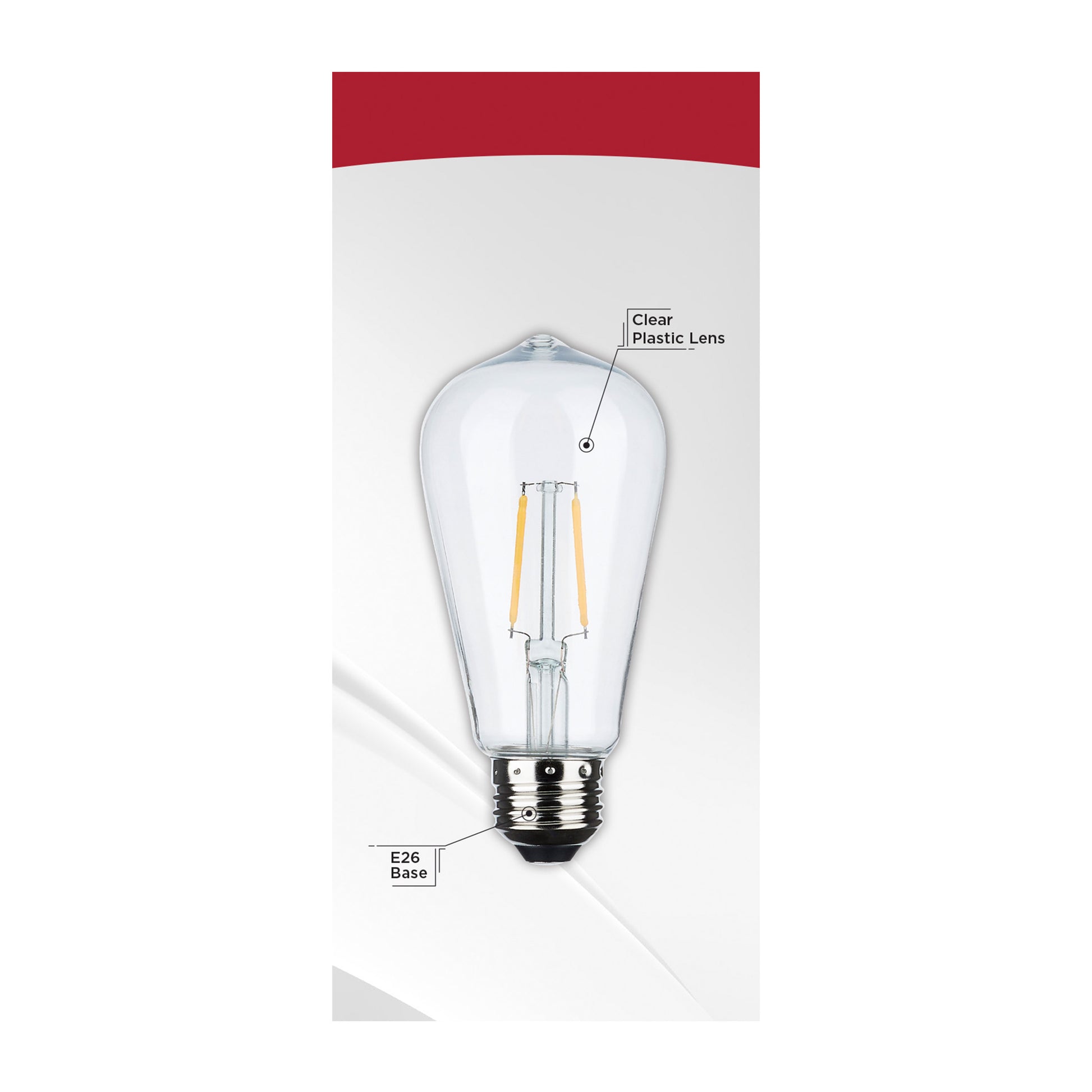 image of Replacement LED String Light Lamp - 2 Watts - ST19 - 2200K - Clear - 120 Volt - Medium Base - 2-Pack