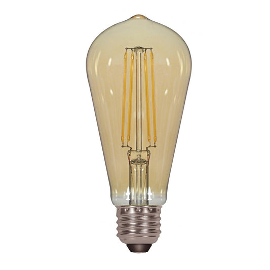 image of 4.5 Watt ST19 LED - Amber - Medium base - 2000K - 350 Lumens - 120 Volt - Carded