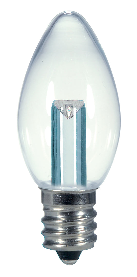 image of 0.5 Watt LED - C7 - Clear - 2700K - Candelabra base - 120 Volt - Carded