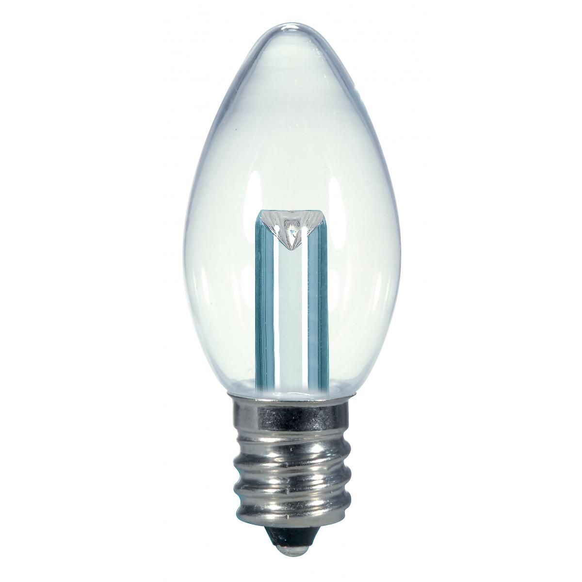 image of 0.5 Watt LED - C7 - Clear - 2700K - Candelabra base - 120 Volt - Carded