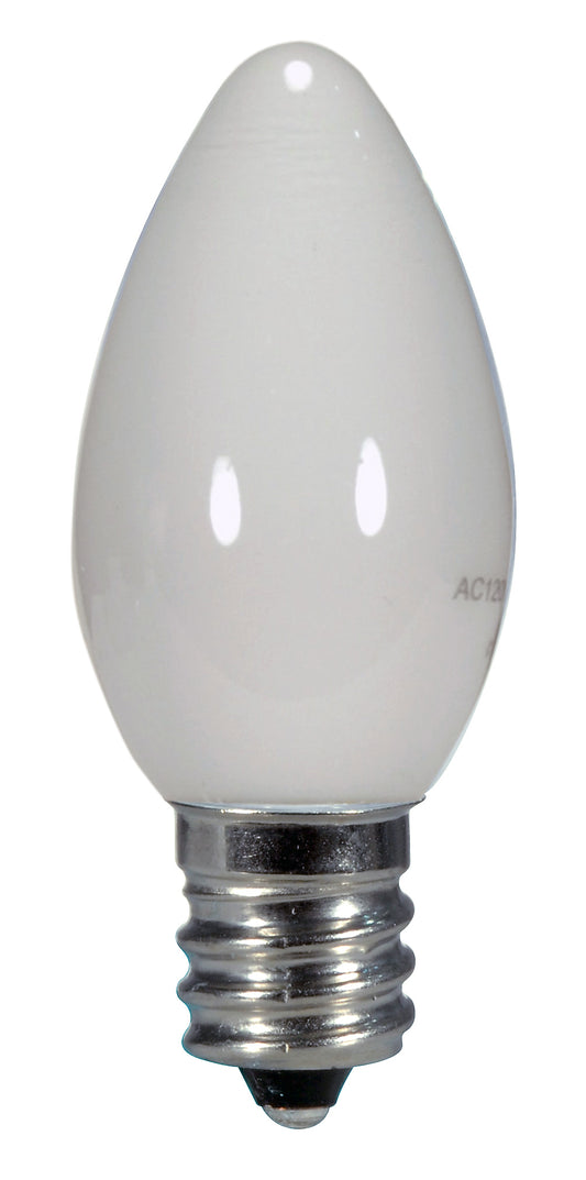 image of 0.5 Watt LED - C7 - White - 2700K - Candelabra base - 120 Volt - Carded