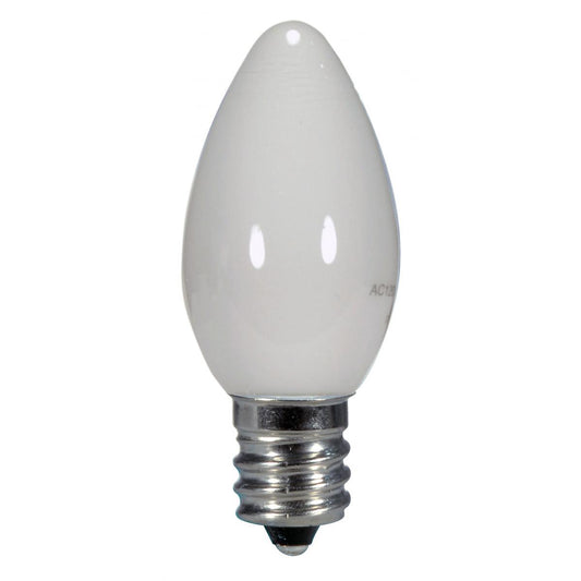 image of 0.5 Watt LED - C7 - White - 2700K - Candelabra base - 120 Volt - Carded