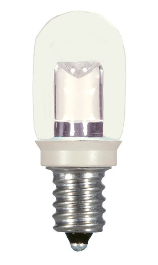 image of 0.8 Watt LED - T6 - Clear - 2700K - Candelabra base - 120 Volt - Carded