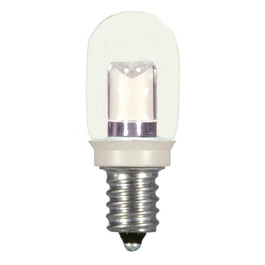image of 0.8 Watt LED - T6 - Clear - 2700K - Candelabra base - 120 Volt - Carded
