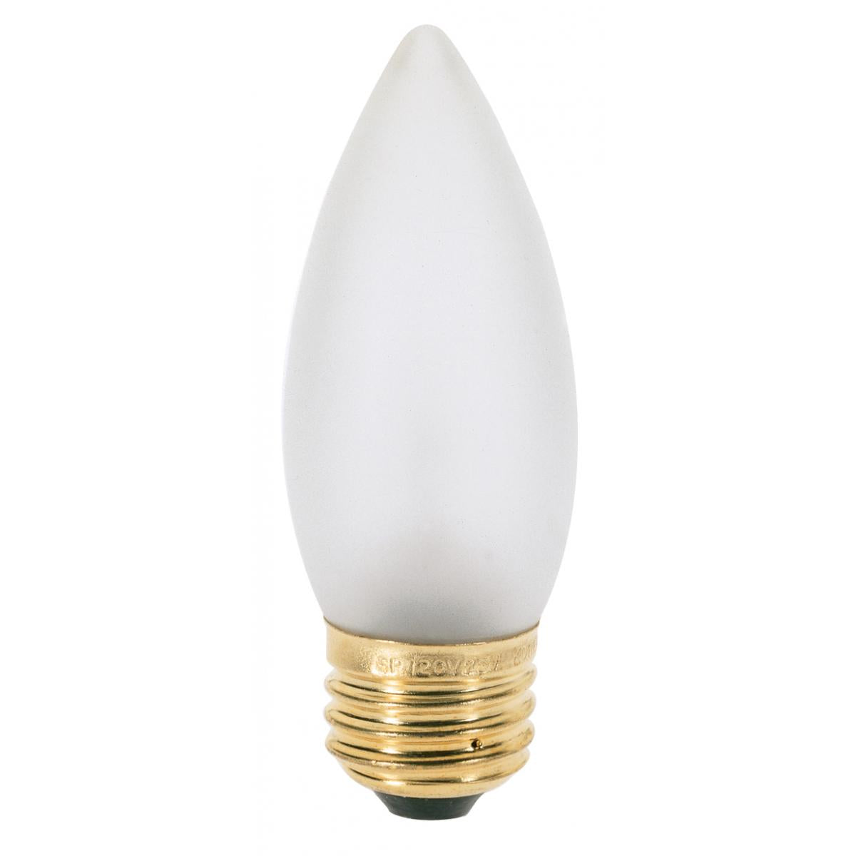 image of 25 Watt B11 Incandescent - Frost - 2500 Average rated hours - 200 Lumens - Medium base - 130 Volt