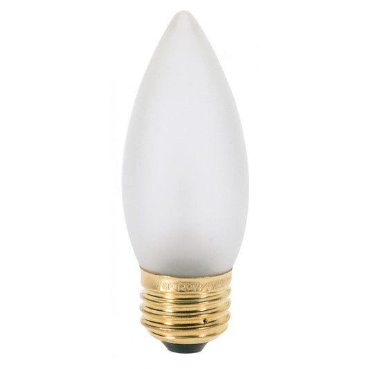 image of 25 Watt B11 Incandescent - Frost - 2500 Average rated hours - 200 Lumens - Medium base - 130 Volt