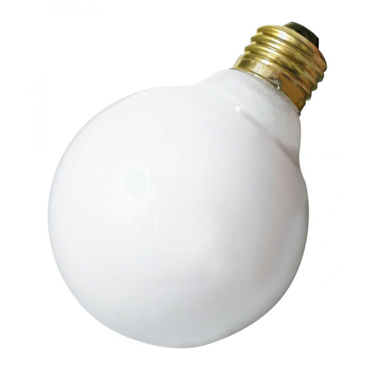 25 Watt G25 Incandescent - Gloss White - 3000 Average rated hours - 160 Lumens - Medium base - 130 Volt