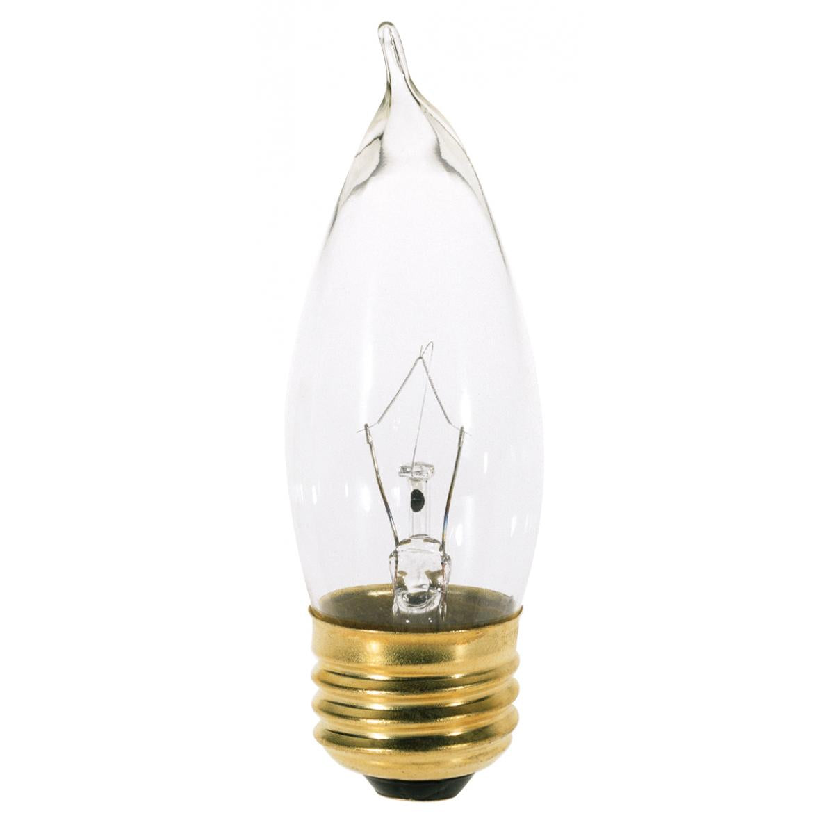 image of 25 Watt CA10 Incandescent - Clear - 2500 Average rated hours - 210 Lumens - Medium base - 130 Volt