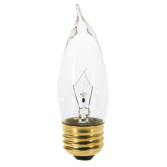25 Watt CA10 Incandescent - Clear - 2500 Average rated hours - 210 Lumens - Medium base - 130 Volt