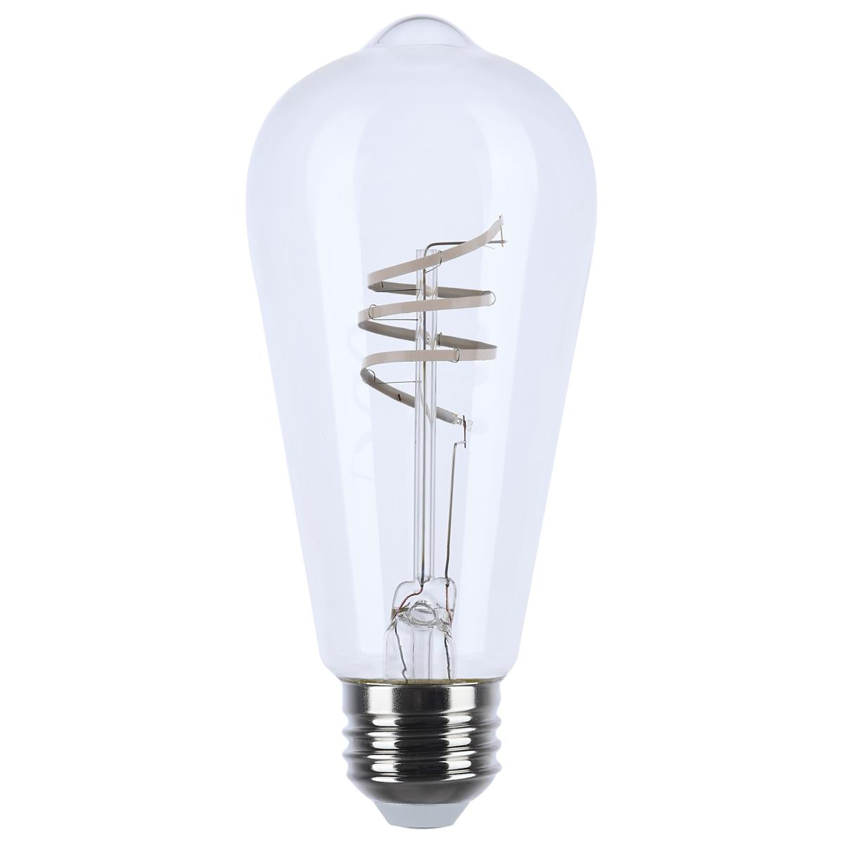 image of 6 Watt LED - Reminiscent - Flex Gray Coil Filament - ST19 - Medium Base - 2700K CCT - Clear - 120 Volt