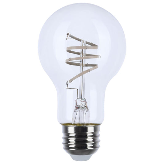 6 Watt LED - Reminiscent - Flex Gray Coil Filament - A19 - Medium Base - 2700K CCT - Clear - 120 Volt