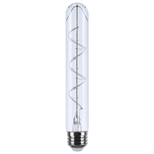 6 Watt LED - Reminiscent - Flex Gray Coil Filament - T9 - Medium Base - 2700K CCT - Clear - 120 Volt - 2-Pack
