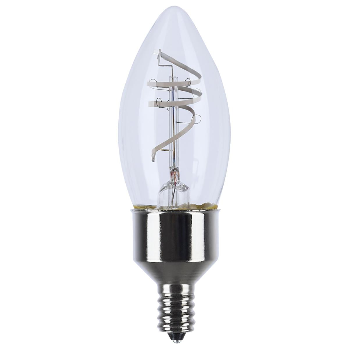 image of 4 Watt LED - Reminiscent - Flex Gray Coil Filament - B11 - Candelabra Base - 2700K CCT - Clear - 120 Volt - 2-Pack