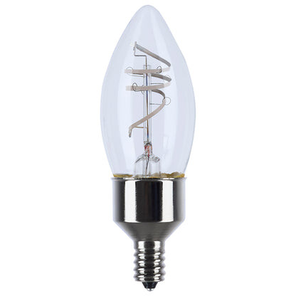 image of 4 Watt LED - Reminiscent - Flex Gray Coil Filament - B11 - Candelabra Base - 2700K CCT - Clear - 120 Volt - 2-Pack