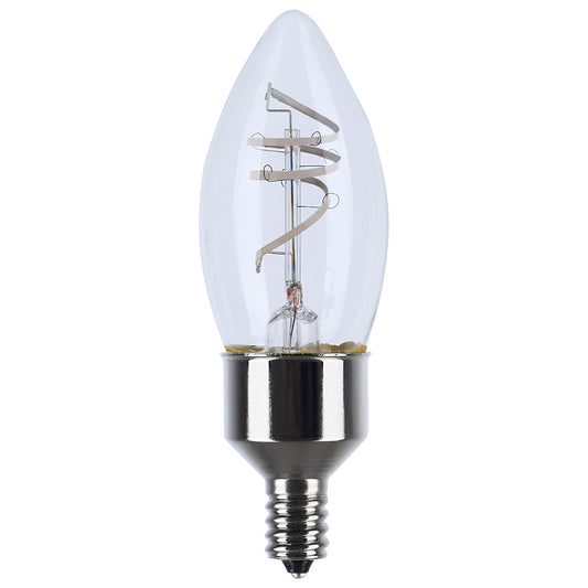 image of 4 Watt LED - Reminiscent - Flex Gray Coil Filament - B11 - Candelabra Base - 2700K CCT - Clear - 120 Volt - 2-Pack