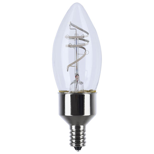 4 Watt LED - Reminiscent - Flex Gray Coil Filament - B11 - Candelabra Base - 2700K CCT - Clear - 120 Volt - 2-Pack