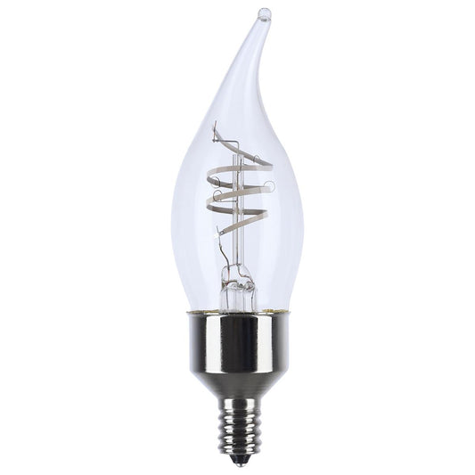 4 Watt LED - Reminiscent - Flex Gray Coil Filament - CA11 - Candelabra Base - 2700K CCT - Clear - 120 Volt - 2-Pack