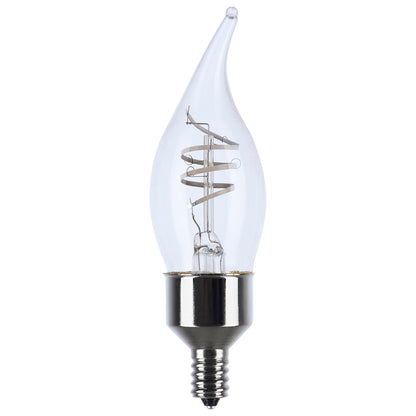 image of 4 Watt LED - Reminiscent - Flex Gray Coil Filament - CA11 - Candelabra Base - 2700K CCT - Clear - 120 Volt - 2-Pack