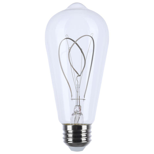 image of 6 Watt LED - Reminiscent - Flex Gray Filament - ST19 Loop - Medium Base - 2700K CCT - Clear - 120 Volt
