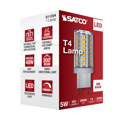 image of 5 Watt - JCD LED - Clear - 3000K - G9 Base - 120 Volt