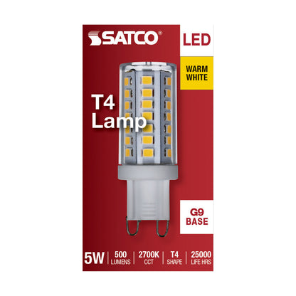 image of 5 Watt G9 LED - Clear - 2700K - T4 Shape - 120 Volt