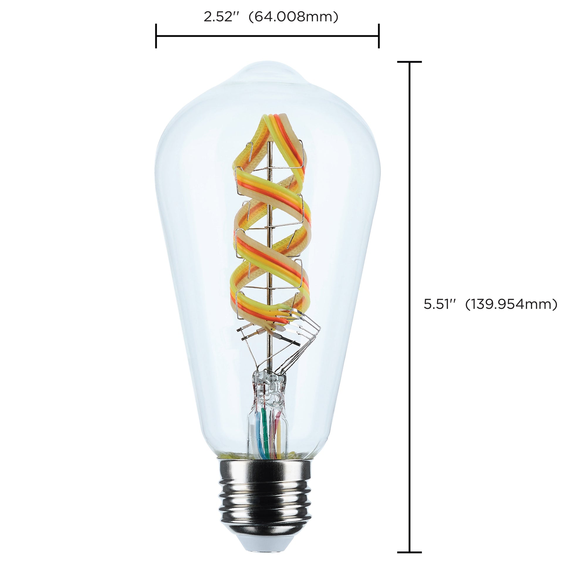 image of 6 Watt - ST19 LED - 2700K-5000K RGB/Tunable White - Starfish IOT - Clear - Medium Base - 120 Volt