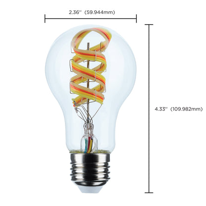 image of 6 Watt - A19 LED - 2700K-5000K RGB/Tunable White - Starfish IOT - Clear - Medium Base - 120 Volt