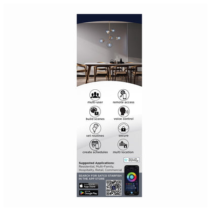 image of 4 Watt - B11 LED - 2700K-5000K RGB/Tunable White - Starfish IOT - Clear - Candelabra Base - 120 Volt