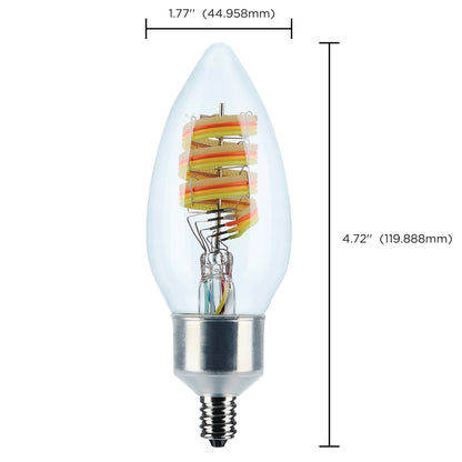 image of 4 Watt - B11 LED - 2700K-5000K RGB/Tunable White - Starfish IOT - Clear - Candelabra Base - 120 Volt