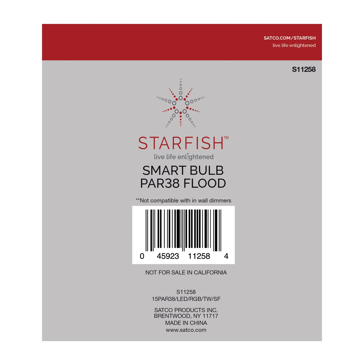 image of 15 Watt - PAR38 LED - RGB & Tunable White - Starfish IOT - 120 Volt - 1200 Lumens