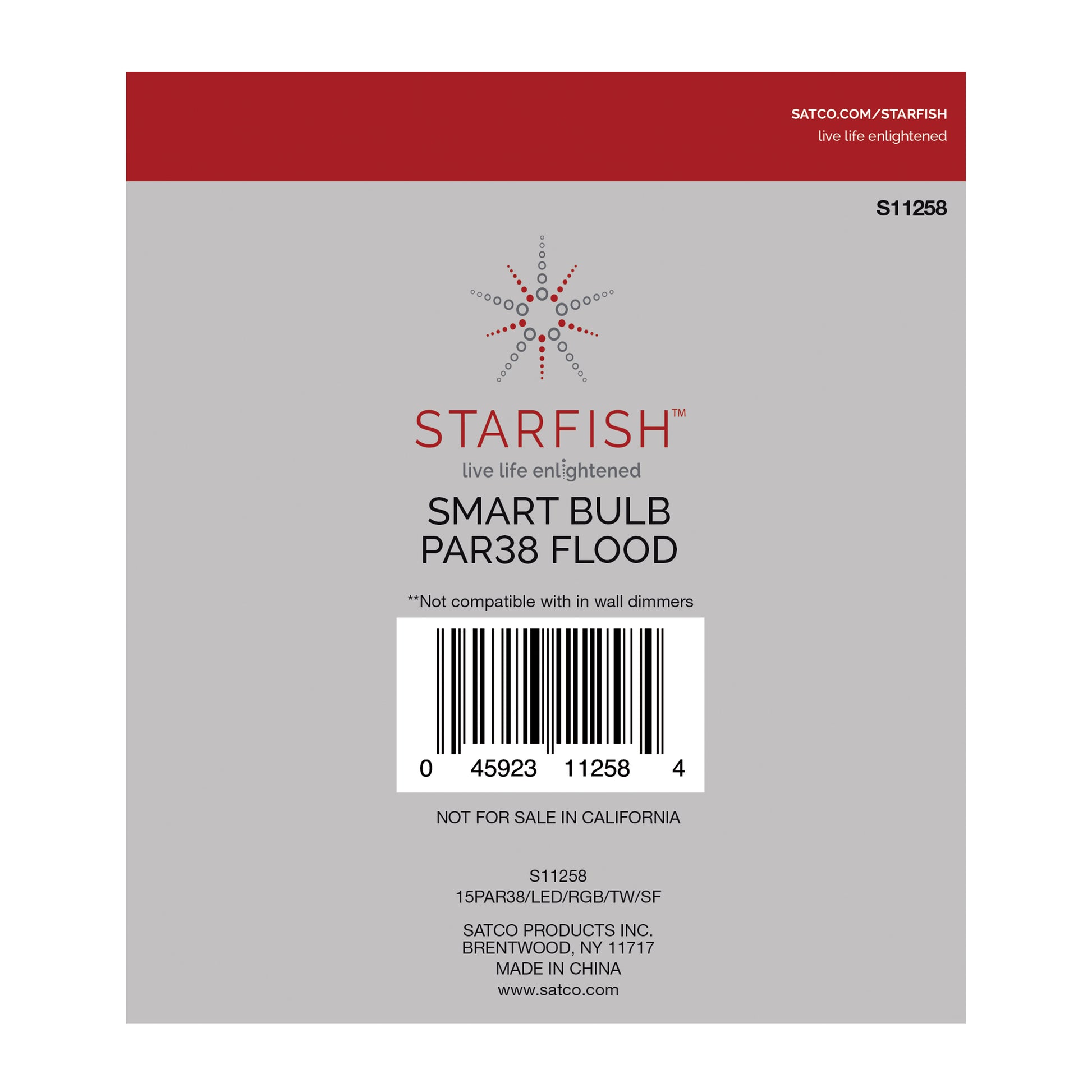 image of 15 Watt - PAR38 LED - RGB & Tunable White - Starfish IOT - 120 Volt - 1200 Lumens