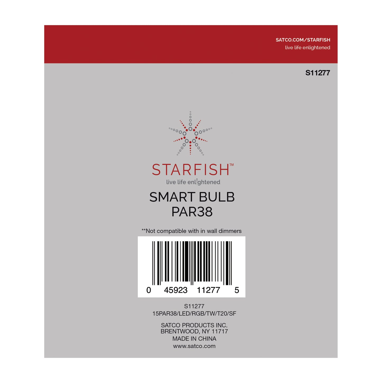 image of 15 Watt - PAR38 LED - RGB & Tunable White - Starfish IOT - 120 Volt - 1200 Lumens - T20 - 90 CRI