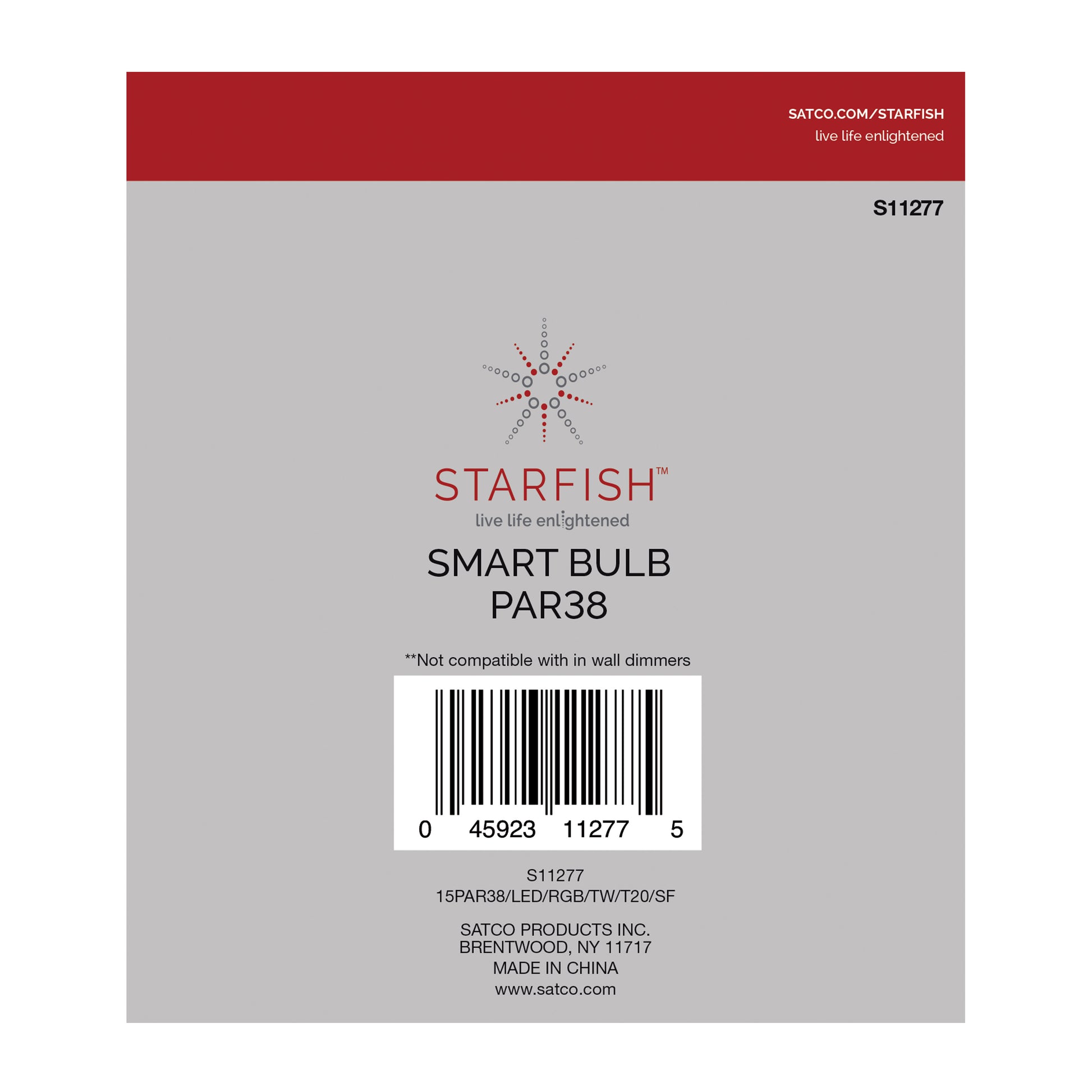 image of 15 Watt - PAR38 LED - RGB & Tunable White - Starfish IOT - 120 Volt - 1200 Lumens - T20 - 90 CRI