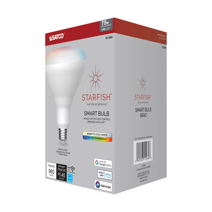 image of 12 Watt - BR40 LED - RGB & Tunable White - Starfish IOT - Medium Base - 120 Volt