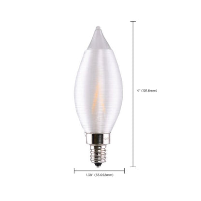 image of 4 Watt CA11 LED - Satin Spun Clear - Candelabra base - 2700K - 120 Volt