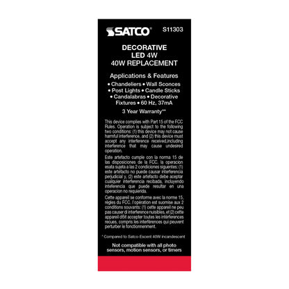 image of 4 Watt CA11 LED - Satin Spun Amber - Candelabra base - 2100K - 120 Volt