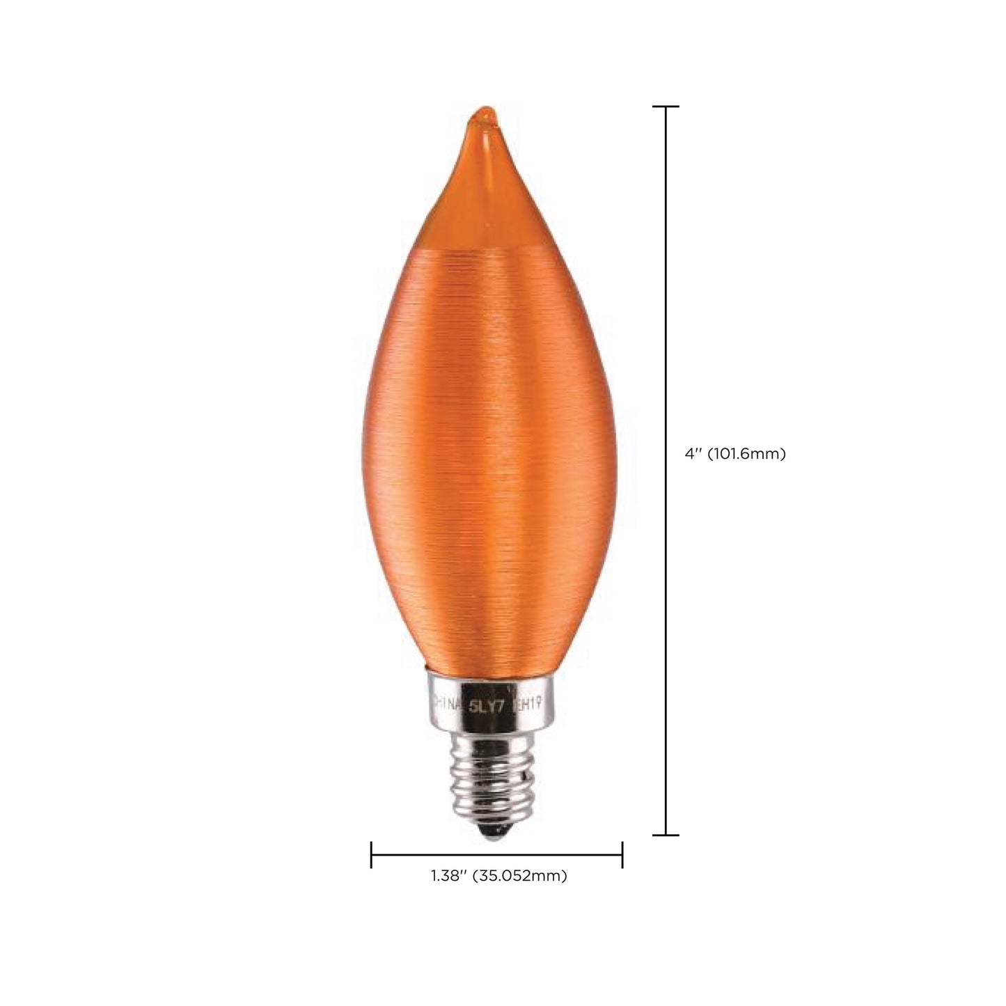 image of 4 Watt CA11 LED - Satin Spun Amber - Candelabra base - 2100K - 120 Volt